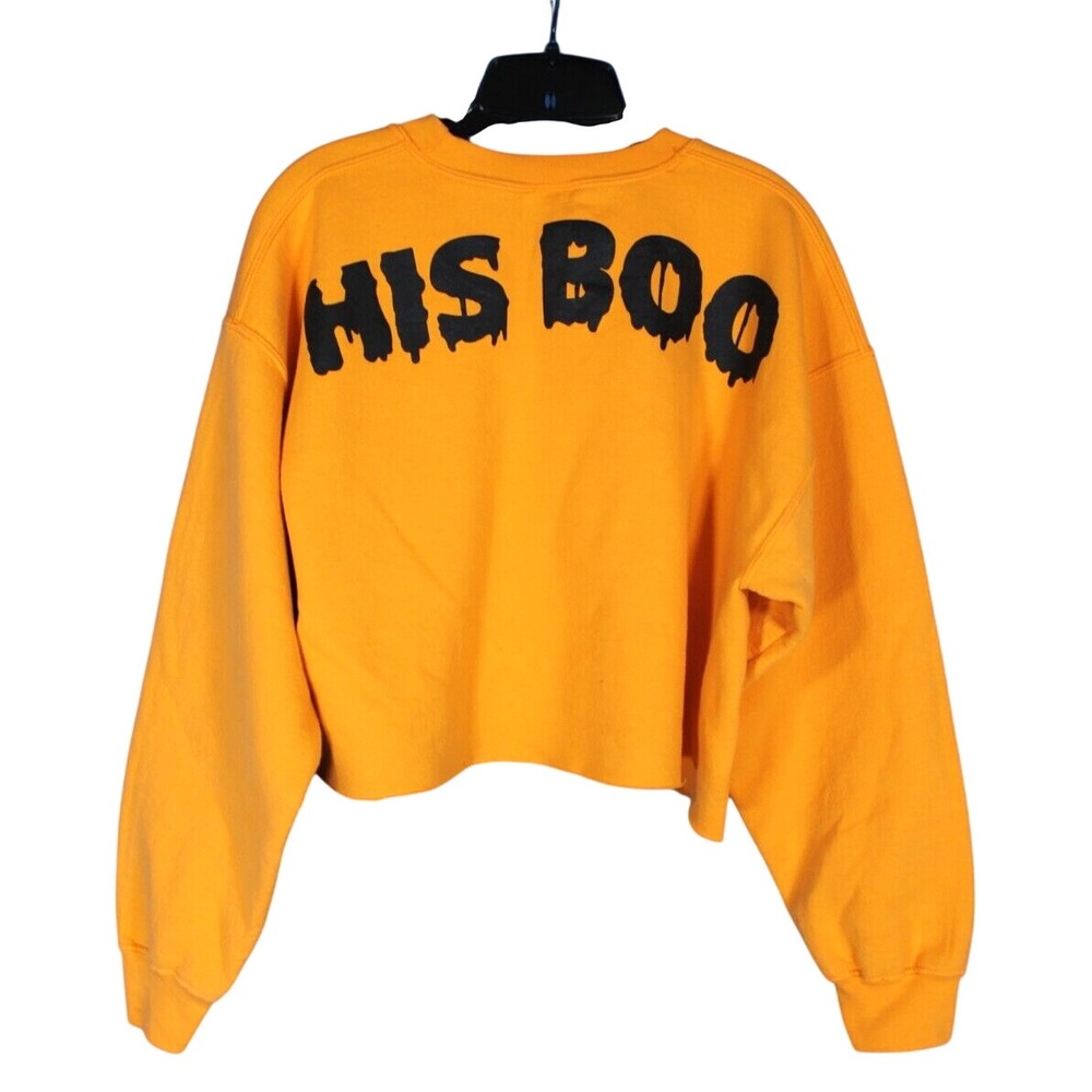 FUNNY HALLOWEEN "HIS BOO" RIP Every One Before Me CROPPED SWEATSHIRT Oversize L